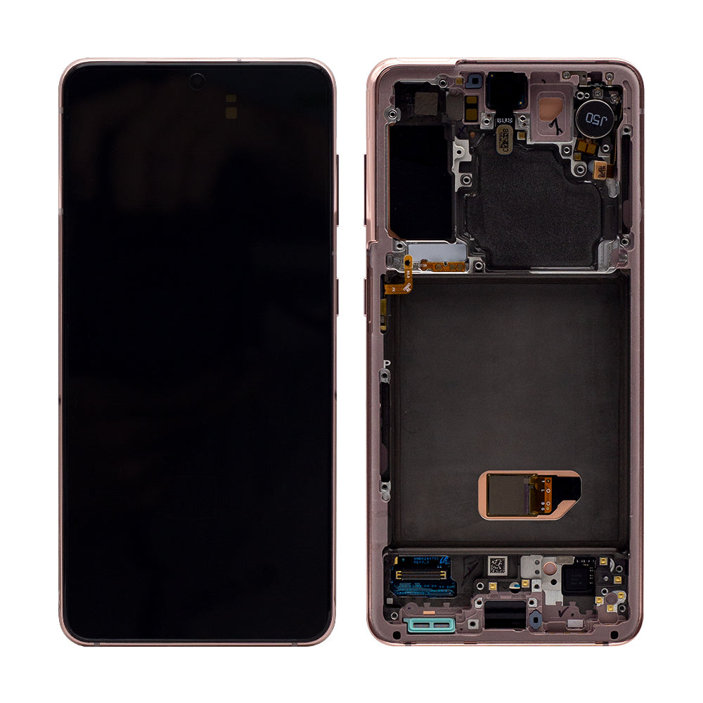 Samsung Galaxy S21 5G G991B Beeldscherm en Digitizer met Frame Fantoom Roze Service Pack