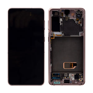 Samsung Galaxy S21 5G G991B Beeldscherm en Digitizer met Frame Fantoom Roze Service Pack