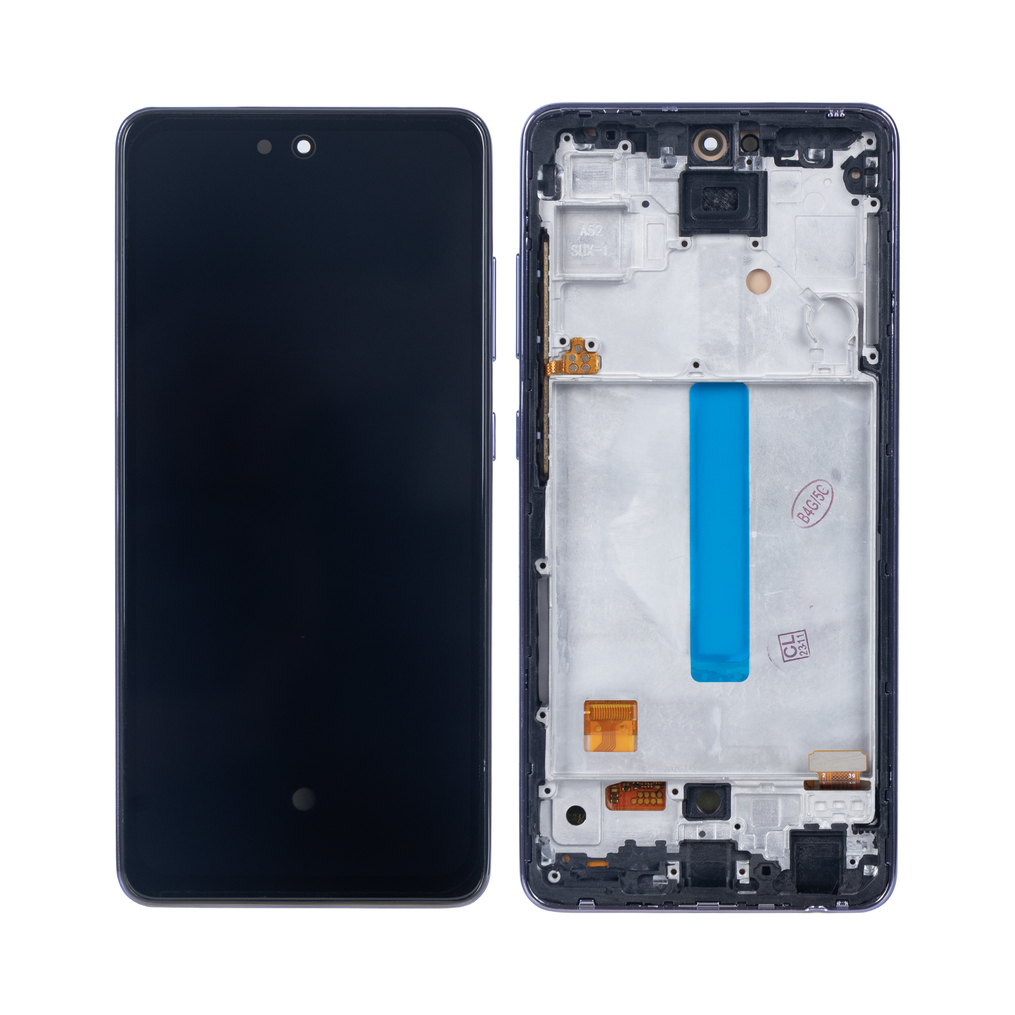 Samsung Galaxy A52 4G A525F Beeldscherm en Digitizer met Frame Ontzagwekkende Violet Soft-OLED