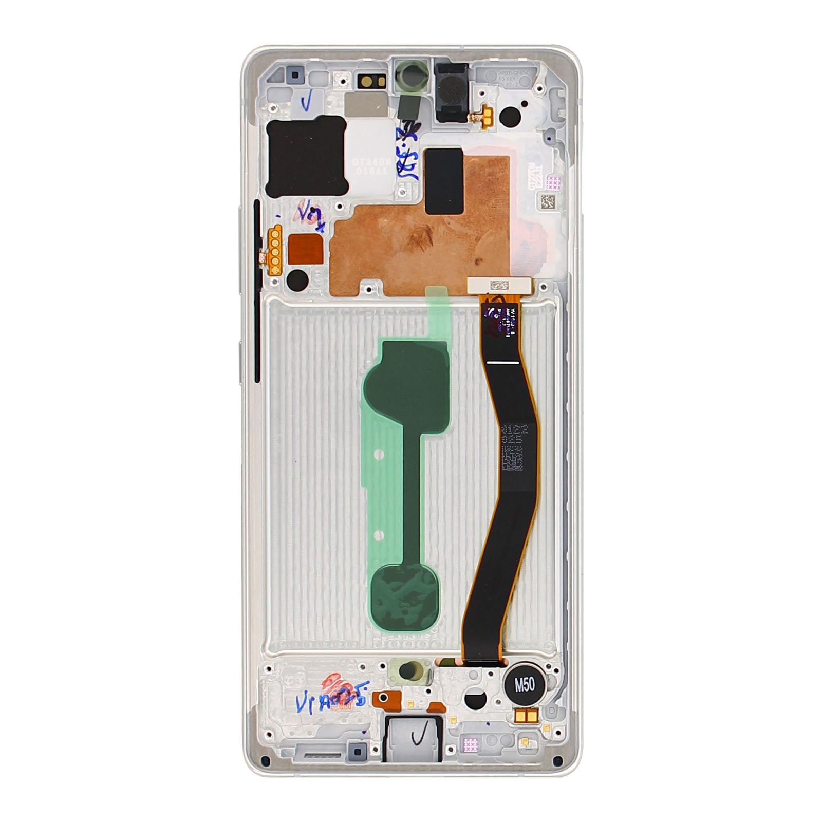 Samsung Galaxy S10 Lite G770F Beeldscherm en Digitizer met Frame Prisma Wit Service Pack