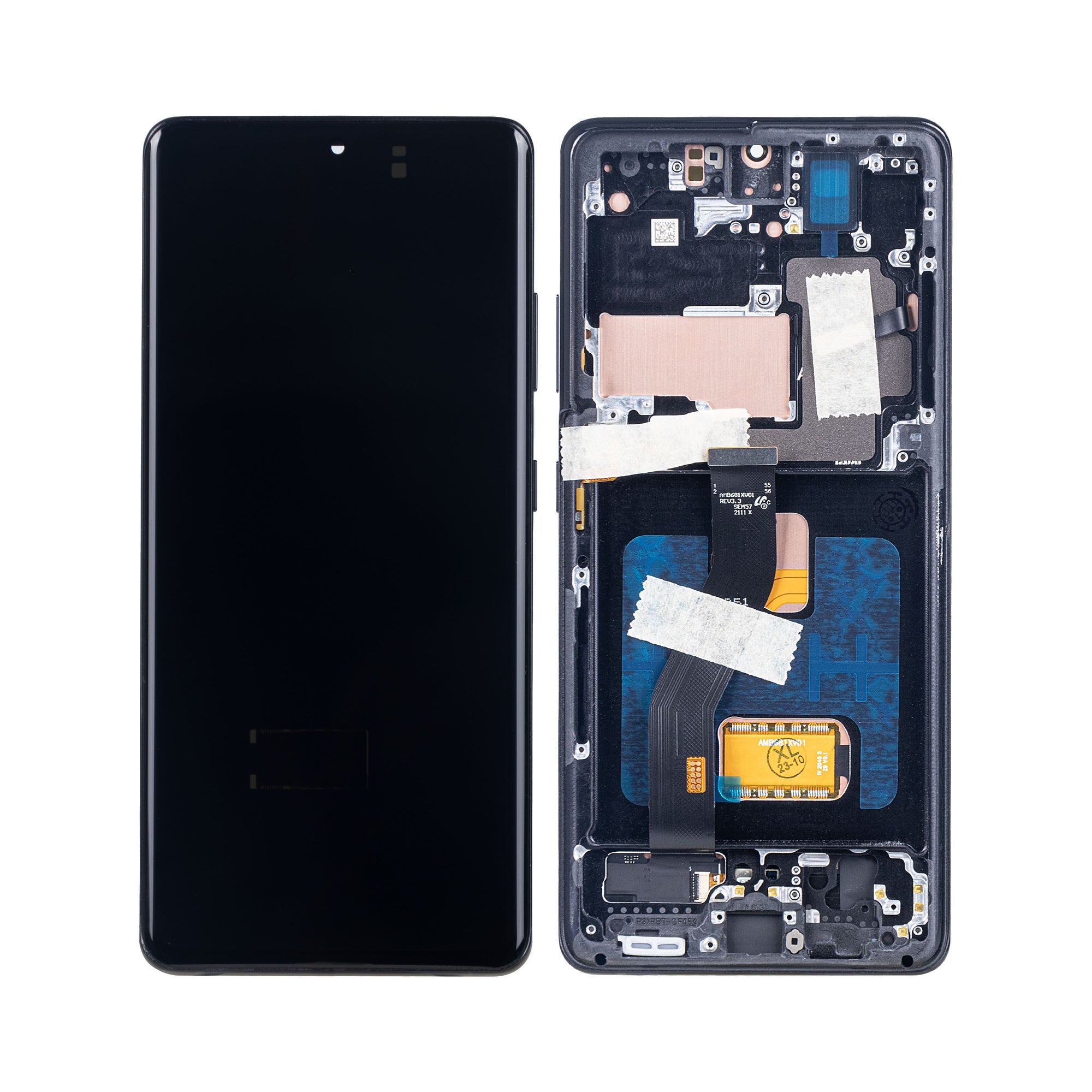 Samsung Galaxy S21 Ultra 5G G998B Beeldscherm en Digitizer met Frame Fantoomzwart Soft-OLED