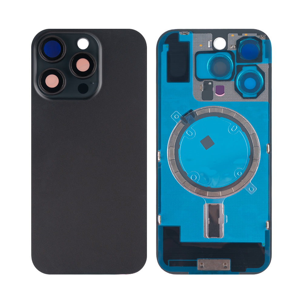 For Apple 16 Pro achterglas zonder NFC, vergroot cameraframe zwart titanium compatibel