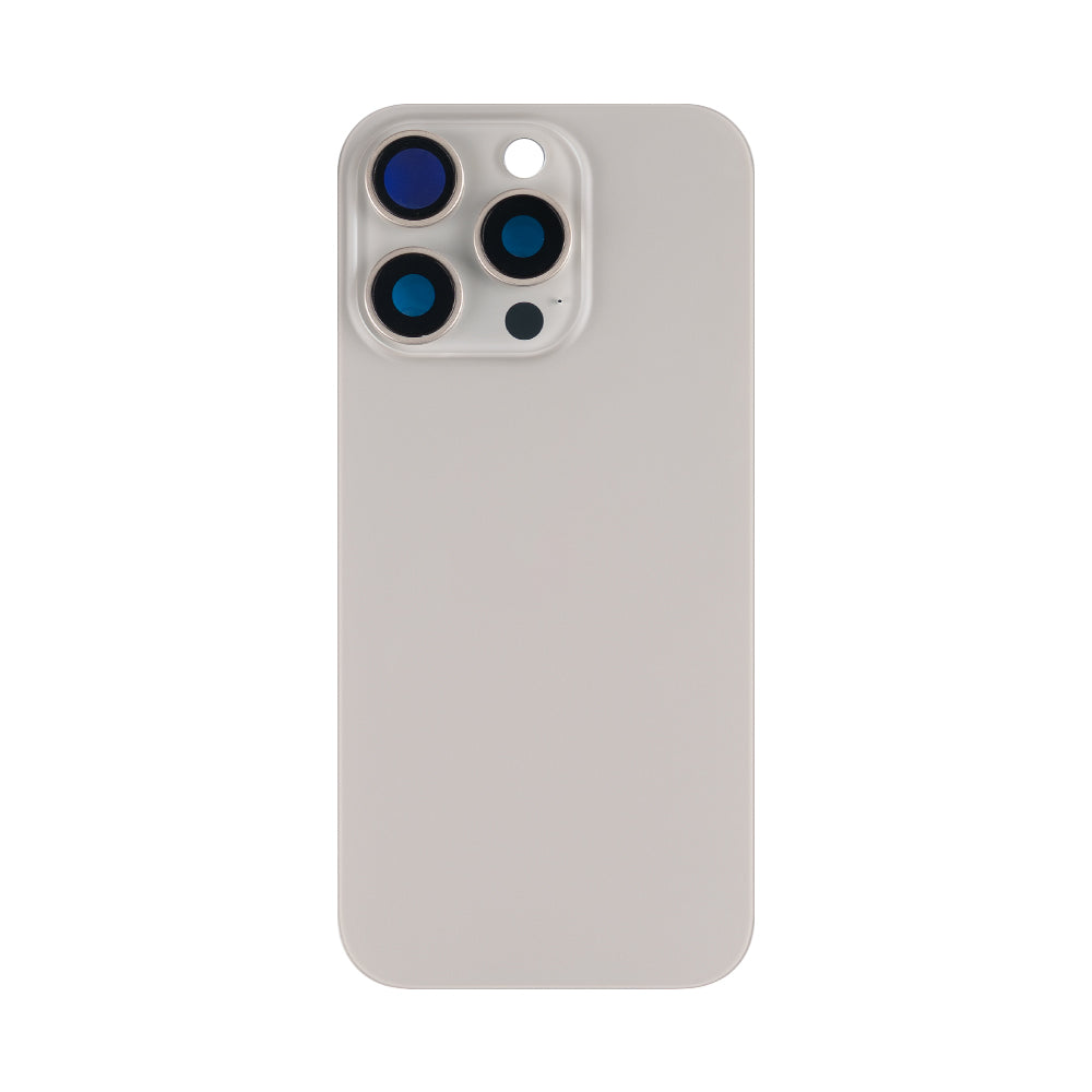 For Apple 16 Pro achterglas zonder NFC, vergroot cameraframe, natuurlijk titanium, compatibel