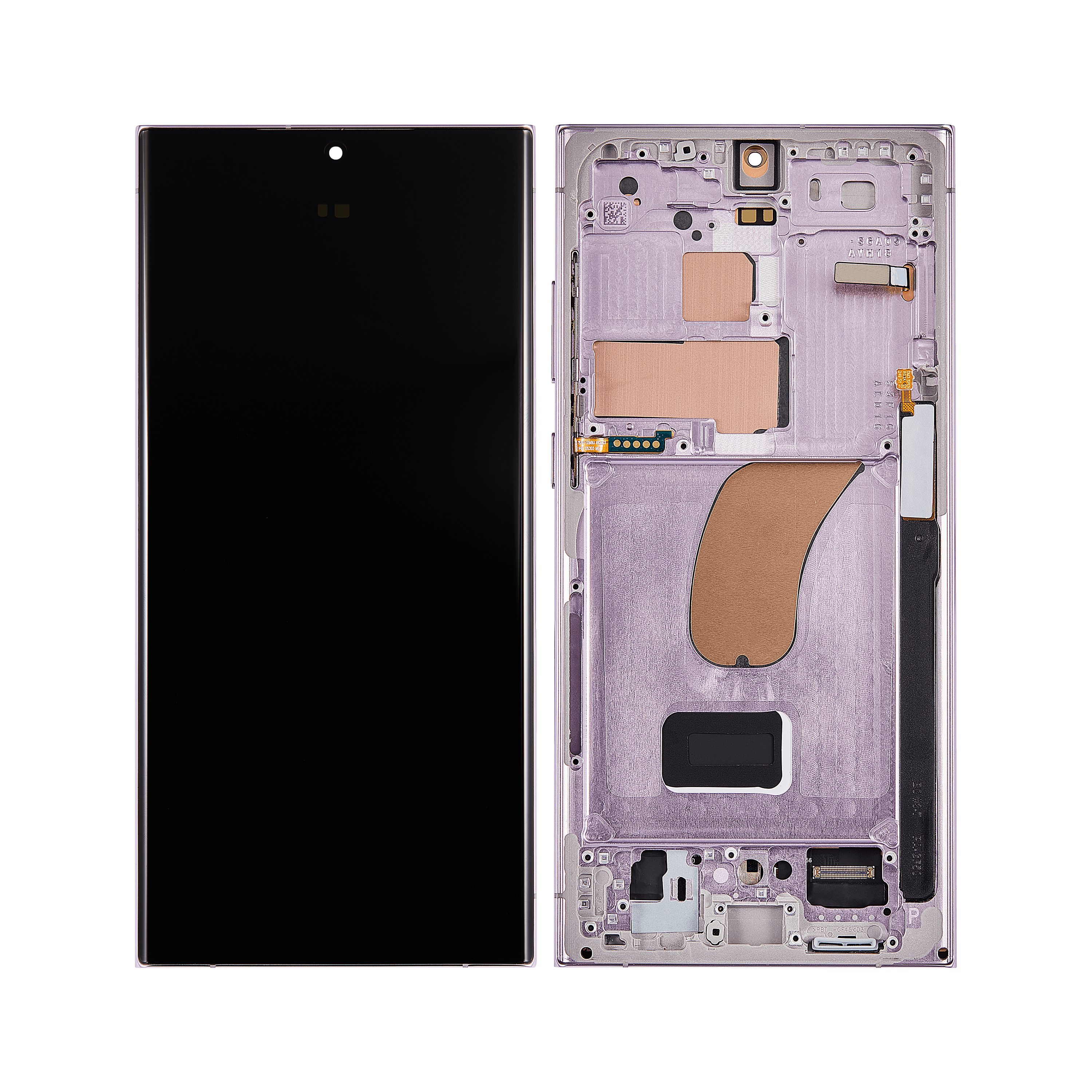 Samsung Galaxy S23 Ultra S918B Beeldscherm en Digitizer met Frame Lavendel Service Pack