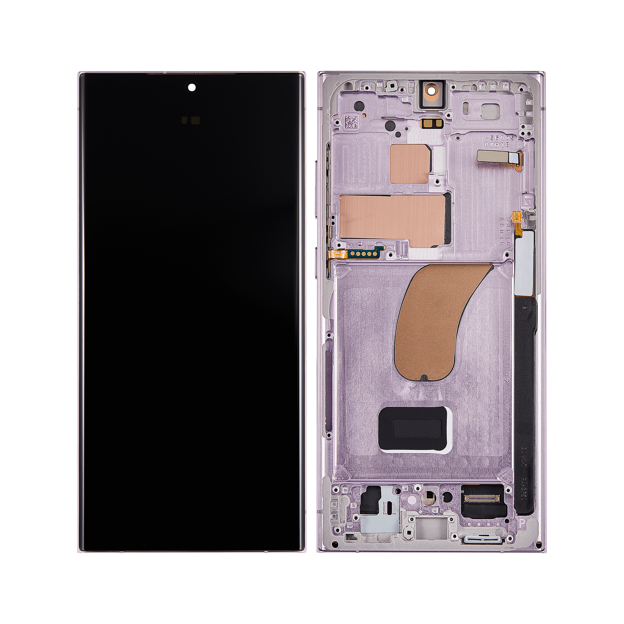 Samsung Galaxy S23 Ultra S918B Beeldscherm en Digitizer met Frame Lavendel Service Pack