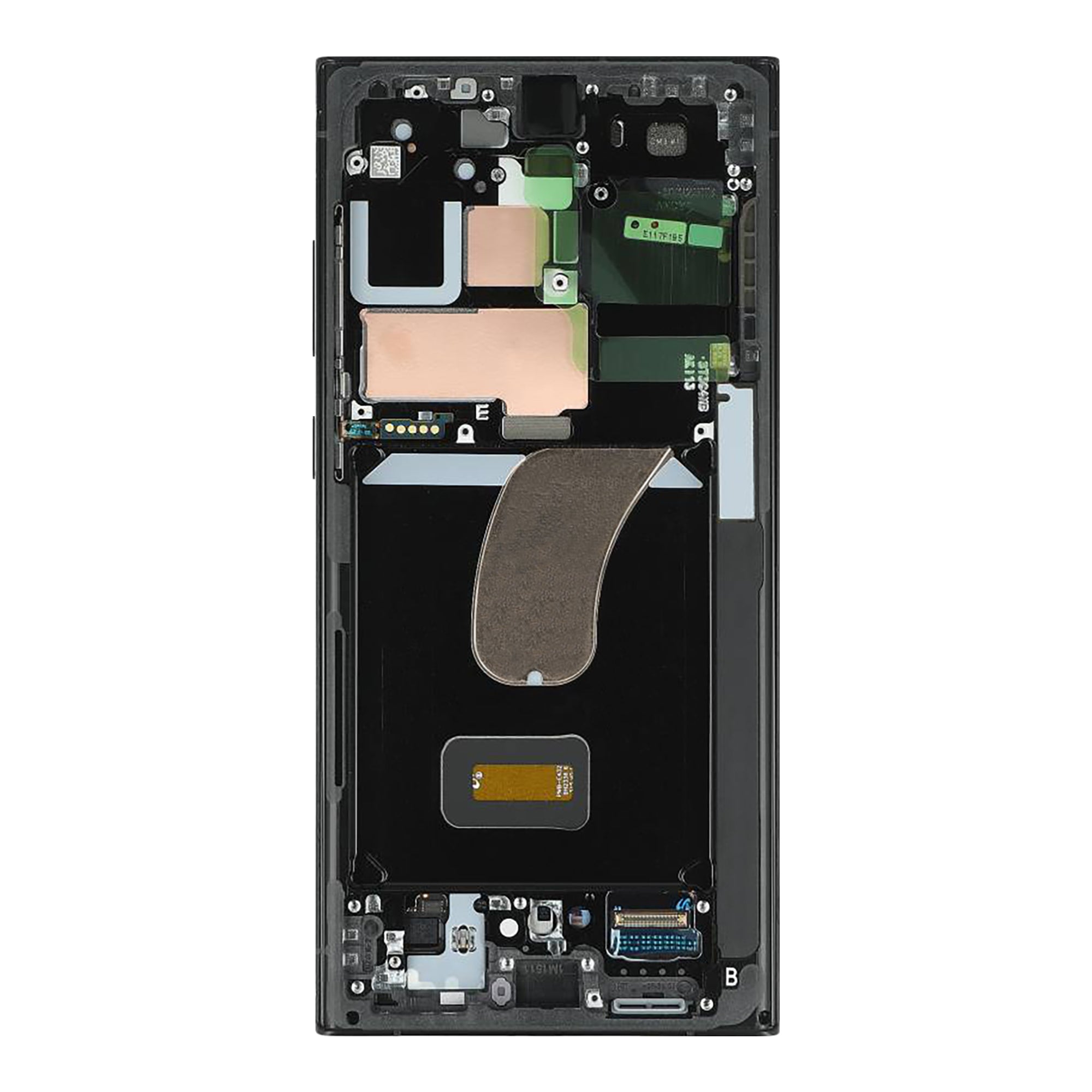 Samsung Galaxy S23 Ultra S918B Beeldscherm en Digitizer met Frame Grafiet, Rood Service Pack