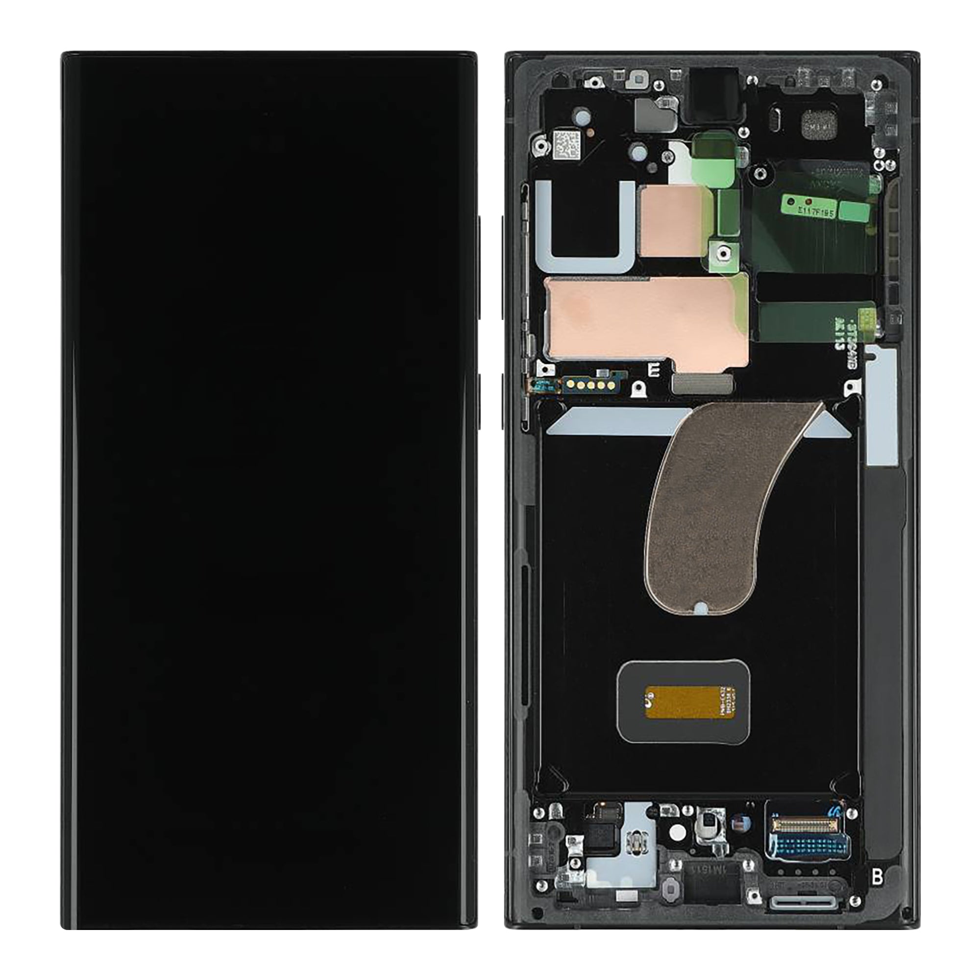 Samsung Galaxy S23 Ultra S918B Beeldscherm en Digitizer met Frame Grafiet, Rood Service Pack