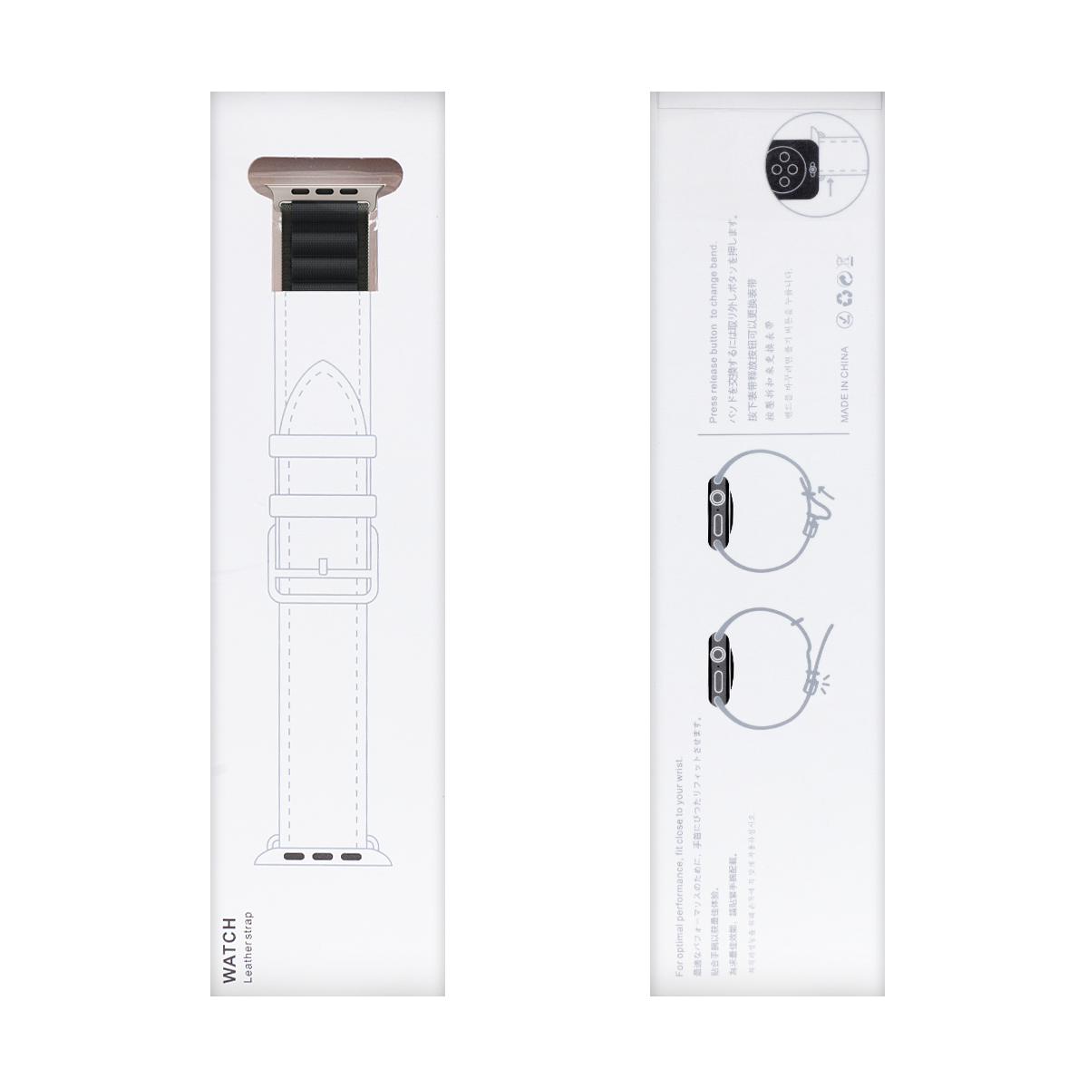 Nylon band Alpine Loop For Apple 42 mm, 44 mm, 45 mm, 49 mm Zwart Verpakking