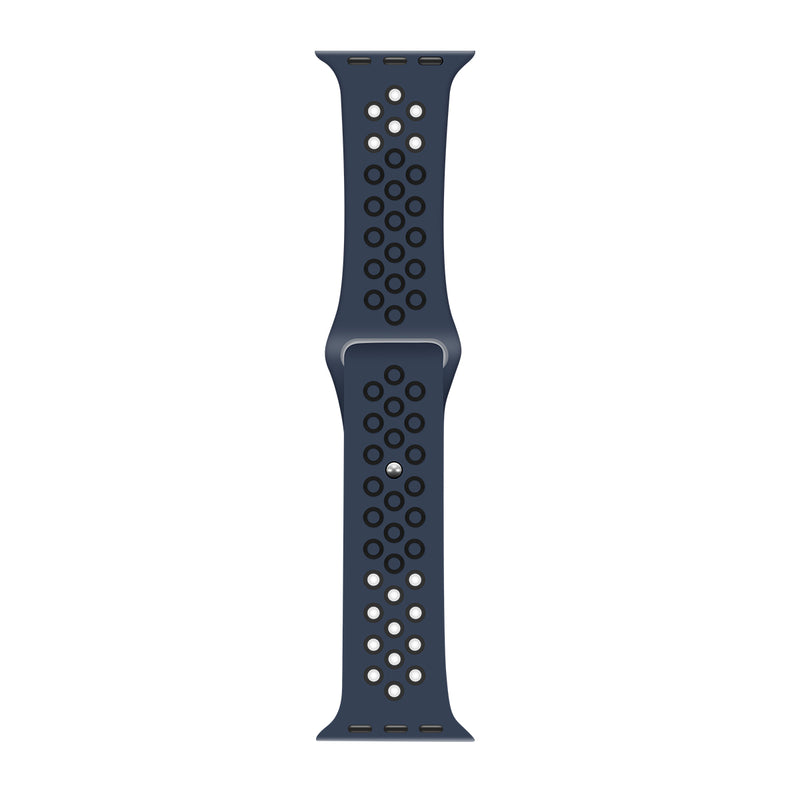 Siliconen sportband in twee kleuren For Apple 38 mm, 40 mm, 41 mm Blauw, zwart Verkoopdoos