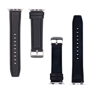 Siliconen en leren band For Apple 38 mm, 40 mm, 41 mm Zwart Verpakking