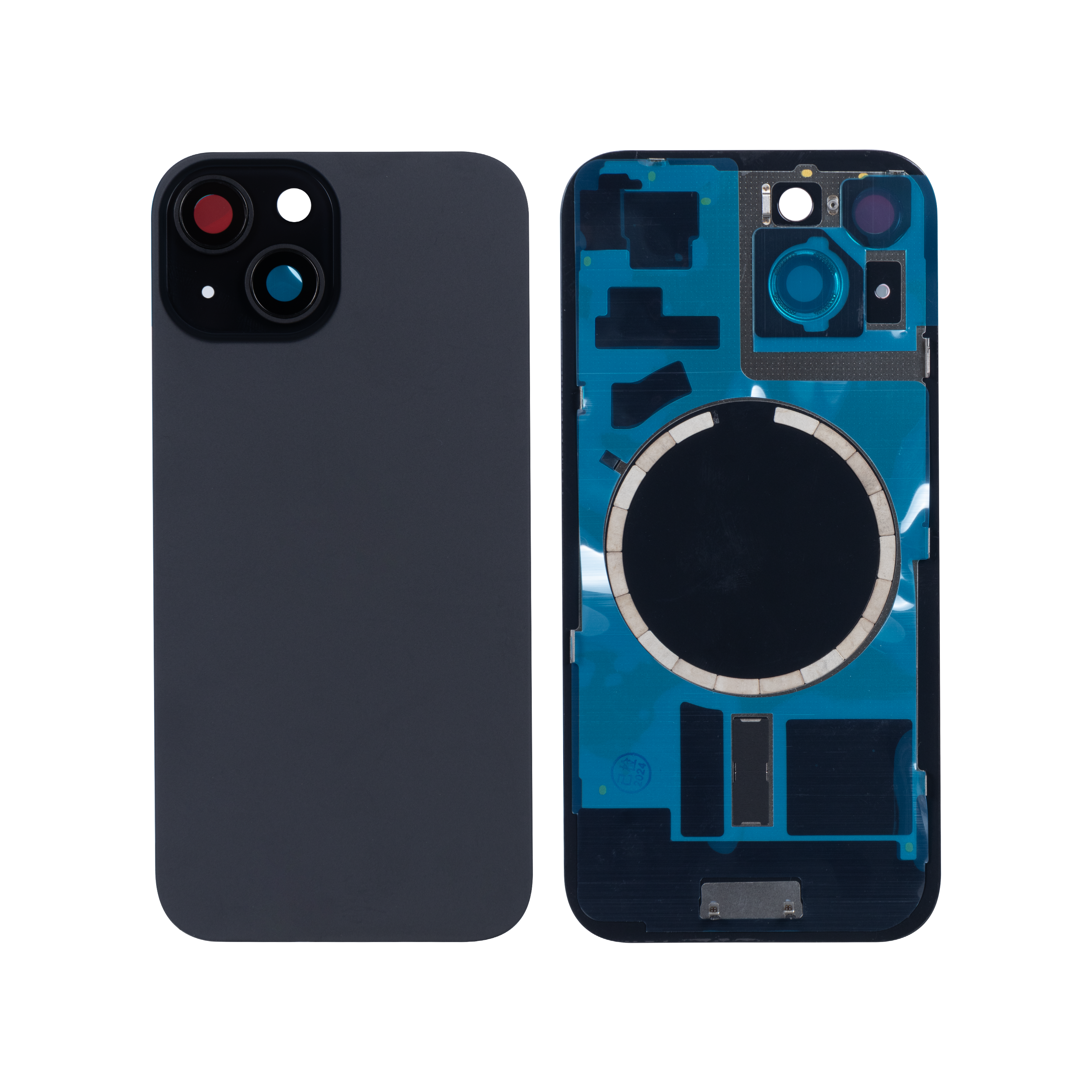 For Apple 15 achterglas zonder NFC, vergroot cameraframe zwart compatibel