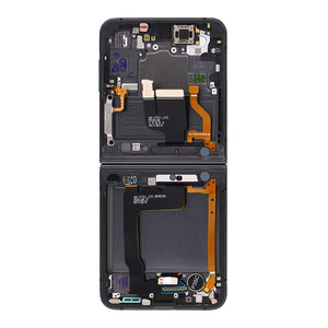 Samsung Galaxy Z Flip4 F721B Hoofdscherm en digitizer met frame Graphite Service Pack