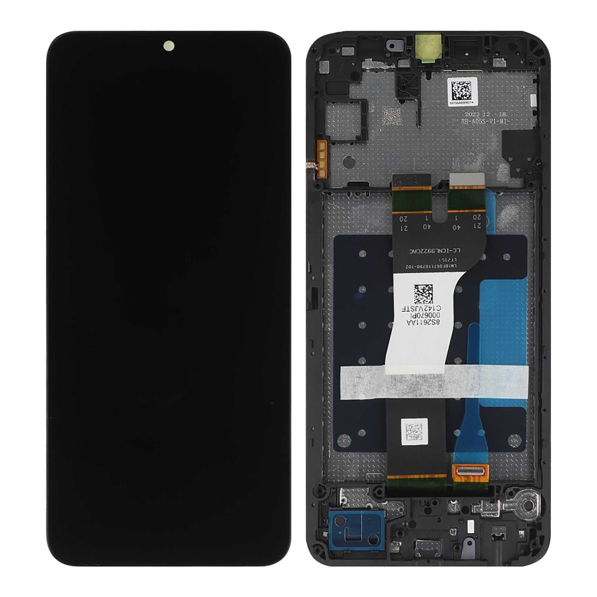 Samsung Galaxy A05s A057F Beeldscherm en Digitizer met Frame Zwart Service Pack