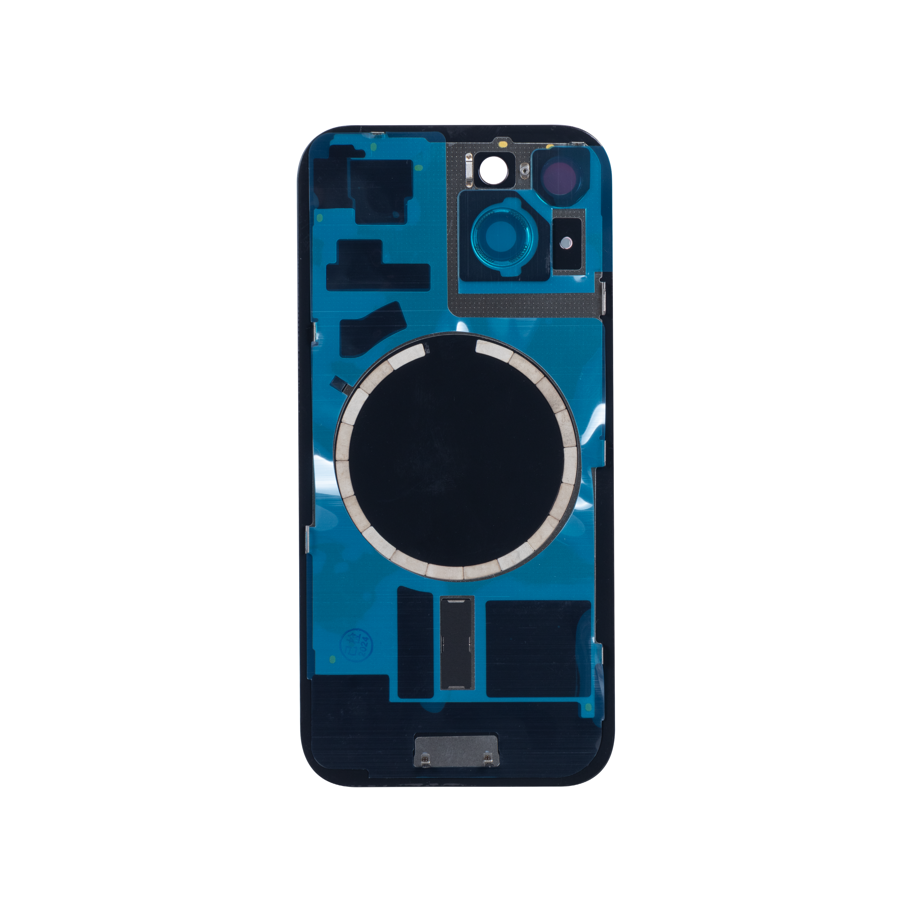 For Apple 15 achterglas zonder NFC, vergroot cameraframe geel compatibel