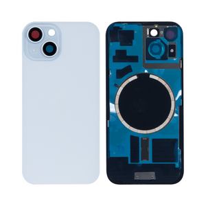 For Apple 15 Plus achterglas zonder NFC, vergroot cameraframe blauw compatibel