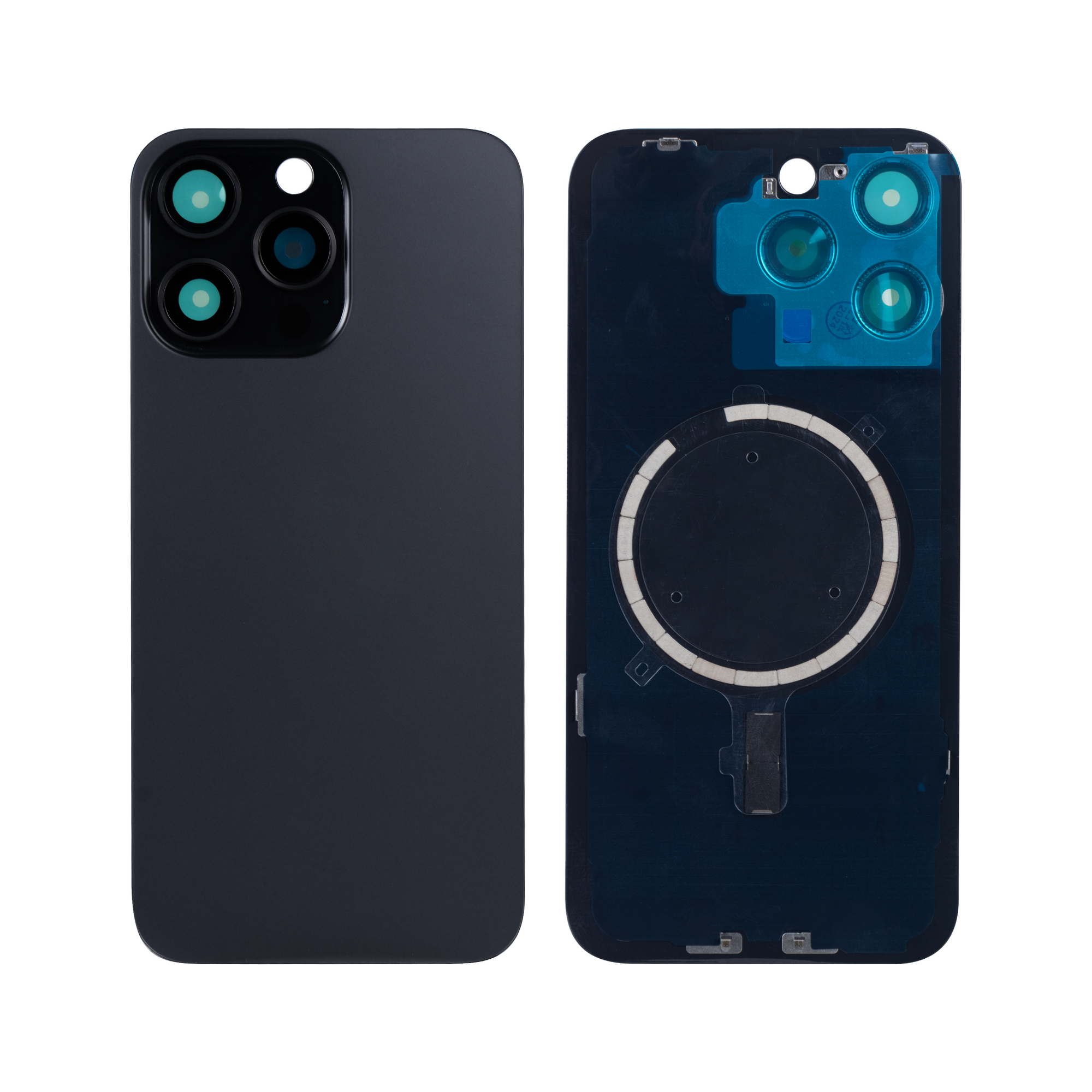 For Apple 15 Pro Max achterglas zonder NFC, vergroot cameraframe zwart titanium compatibel