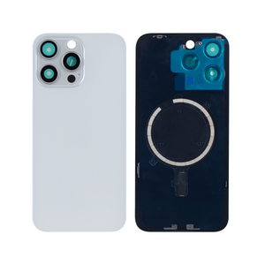 For Apple 15 Pro Max achterglas zonder NFC, vergroot cameraframe wit titanium compatibel