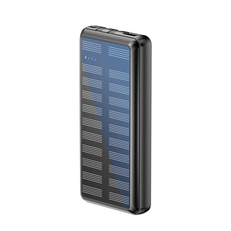 Rixus RXPB47 Zonne-energiebank 20000 mAh Met Ingebouwde Kabels Zwart