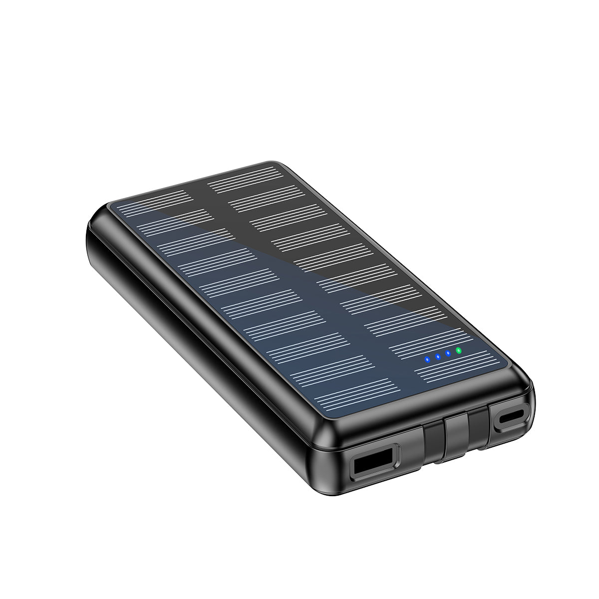 Rixus RXPB47 Zonne-energiebank 20000 mAh Met Ingebouwde Kabels Zwart
