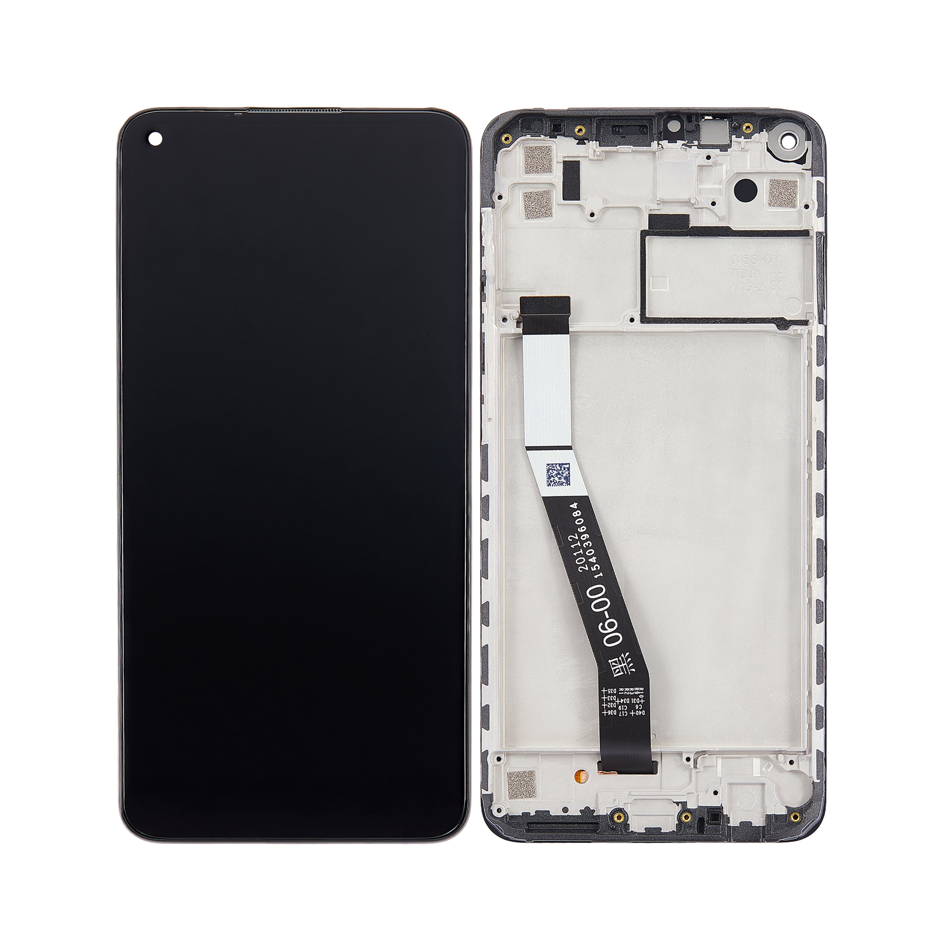 Xiaomi Redmi Note 9 Scherm en Digitizer met Frame Midnight Grey OEM