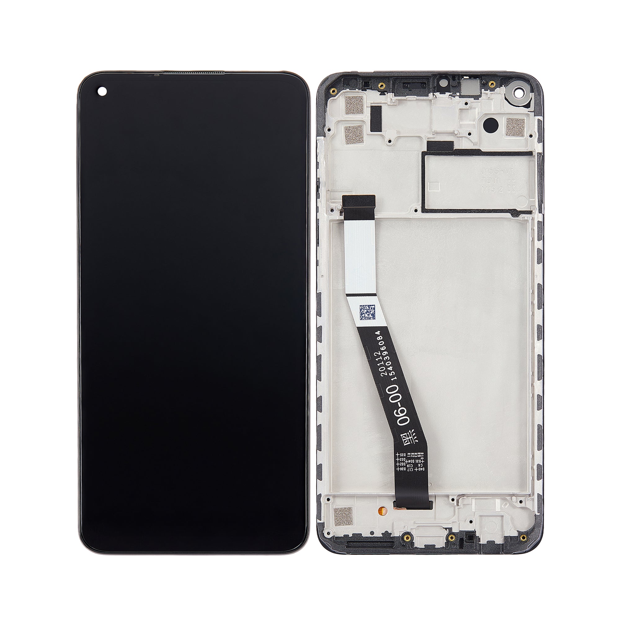 Xiaomi Redmi Note 9 Scherm en Digitizer met Frame Midnight Grey OEM