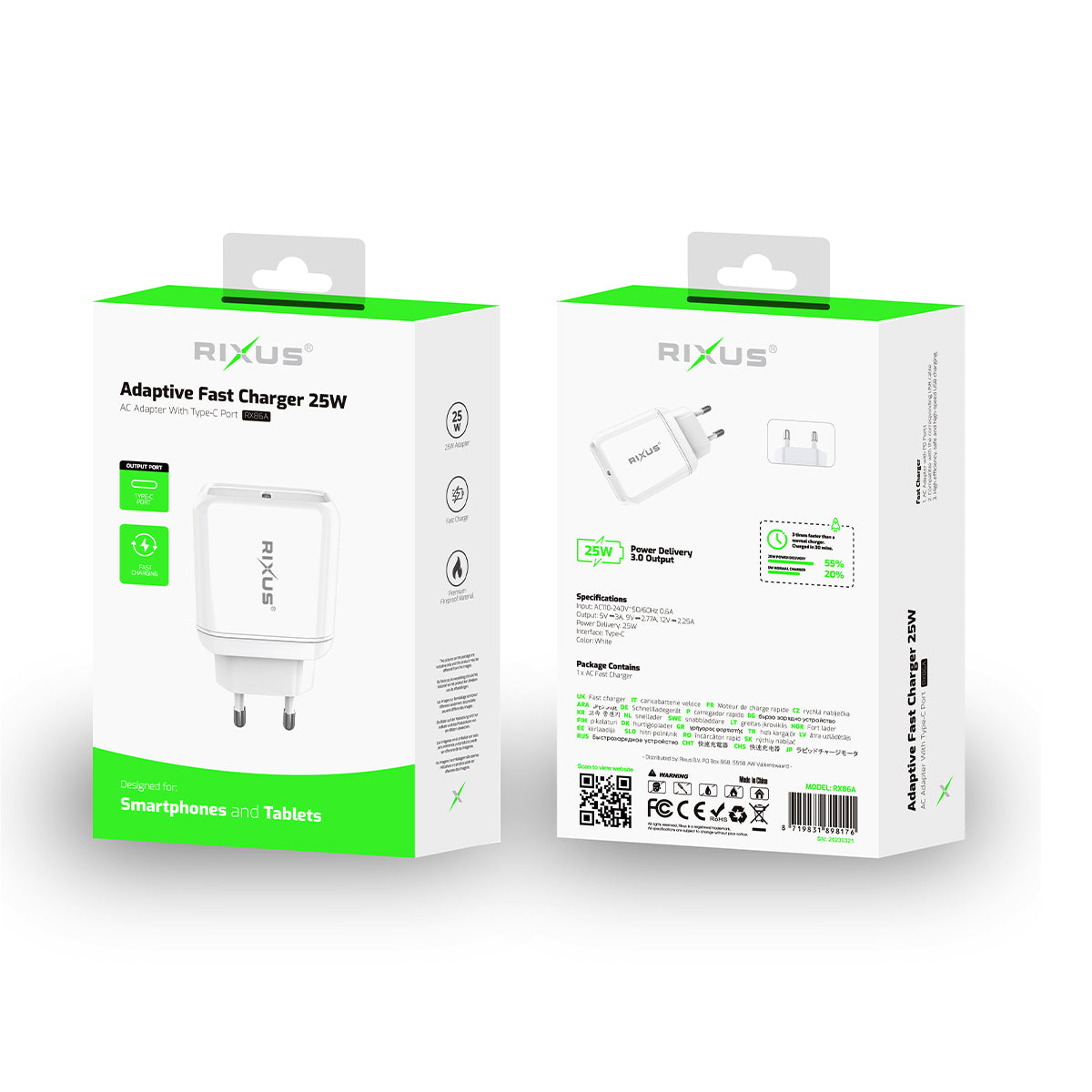 Rixus RX86A Adaptieve Snellader 25W