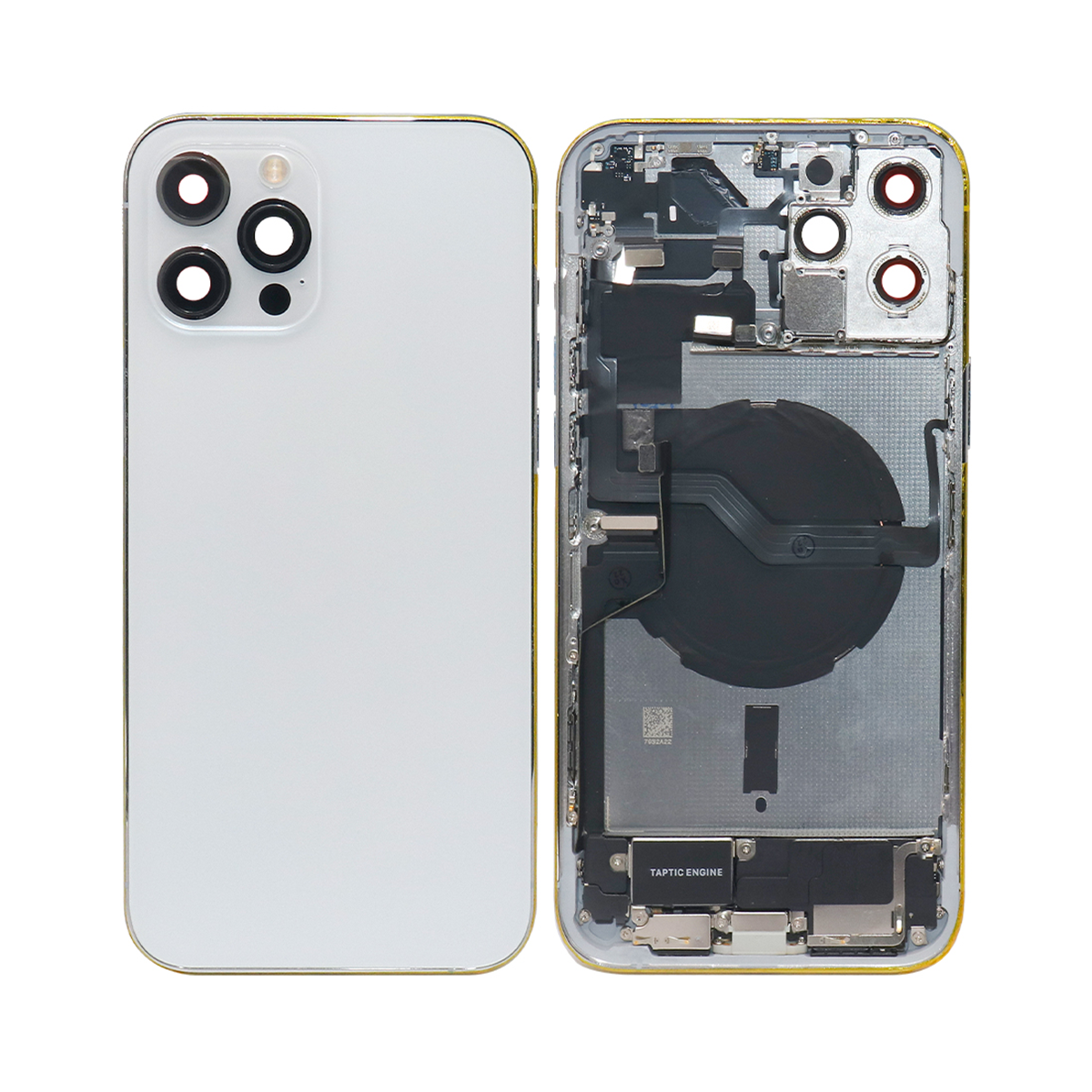 For Apple 12 Pro Max behuizing met kleine onderdelen zilver OEM