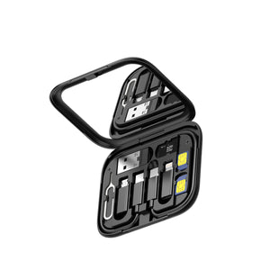 Rixus RXUC16 Multifunctionele kabelkaart USB-adapter Box Kit met spiegel Zwart