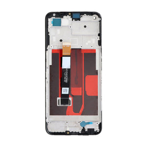 Realme 8 5G, Narzo 30 5G-scherm en digitizer met frame, zwart OEM