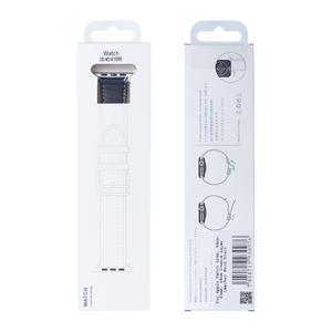 Dubbel gelaagde leren band For Apple 42 mm, 44 mm, 45 mm, 49 mm Zwart