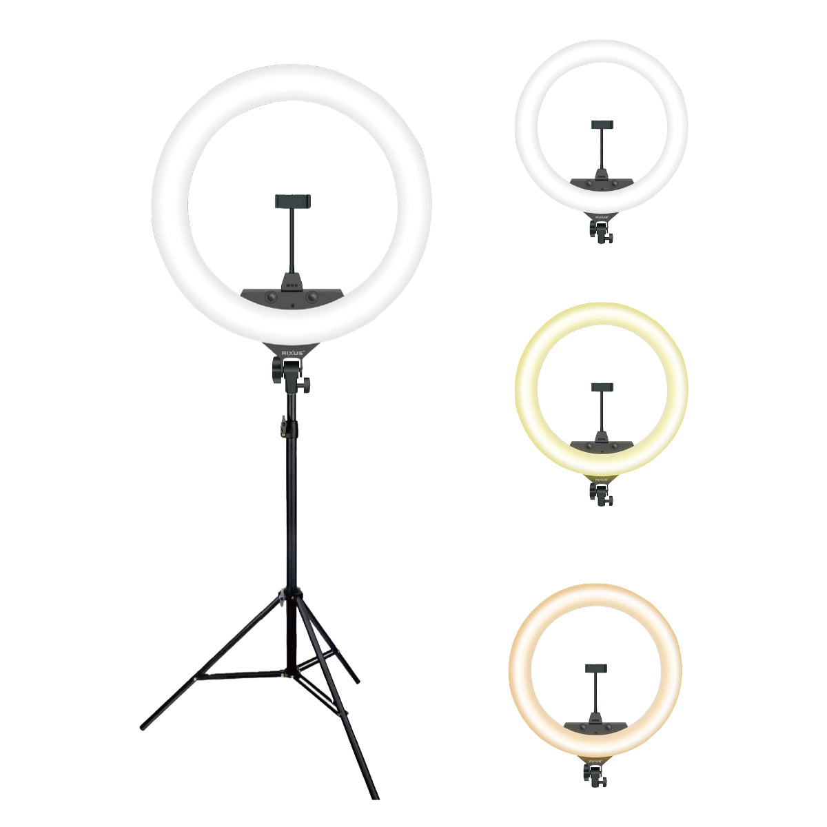 Rixus RXLG14 Selfie Ring Licht En Houder Stick 14 inch