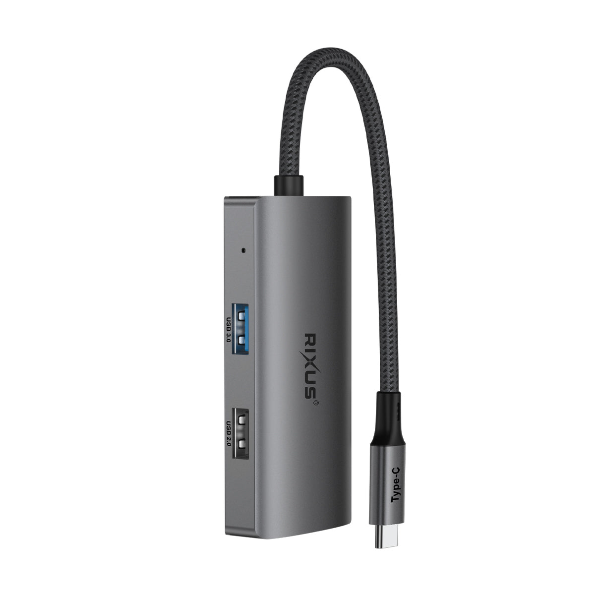 Rixus RXHU07 USB-C naar Ethernet HDMI-adapter met dockingstation Grijs