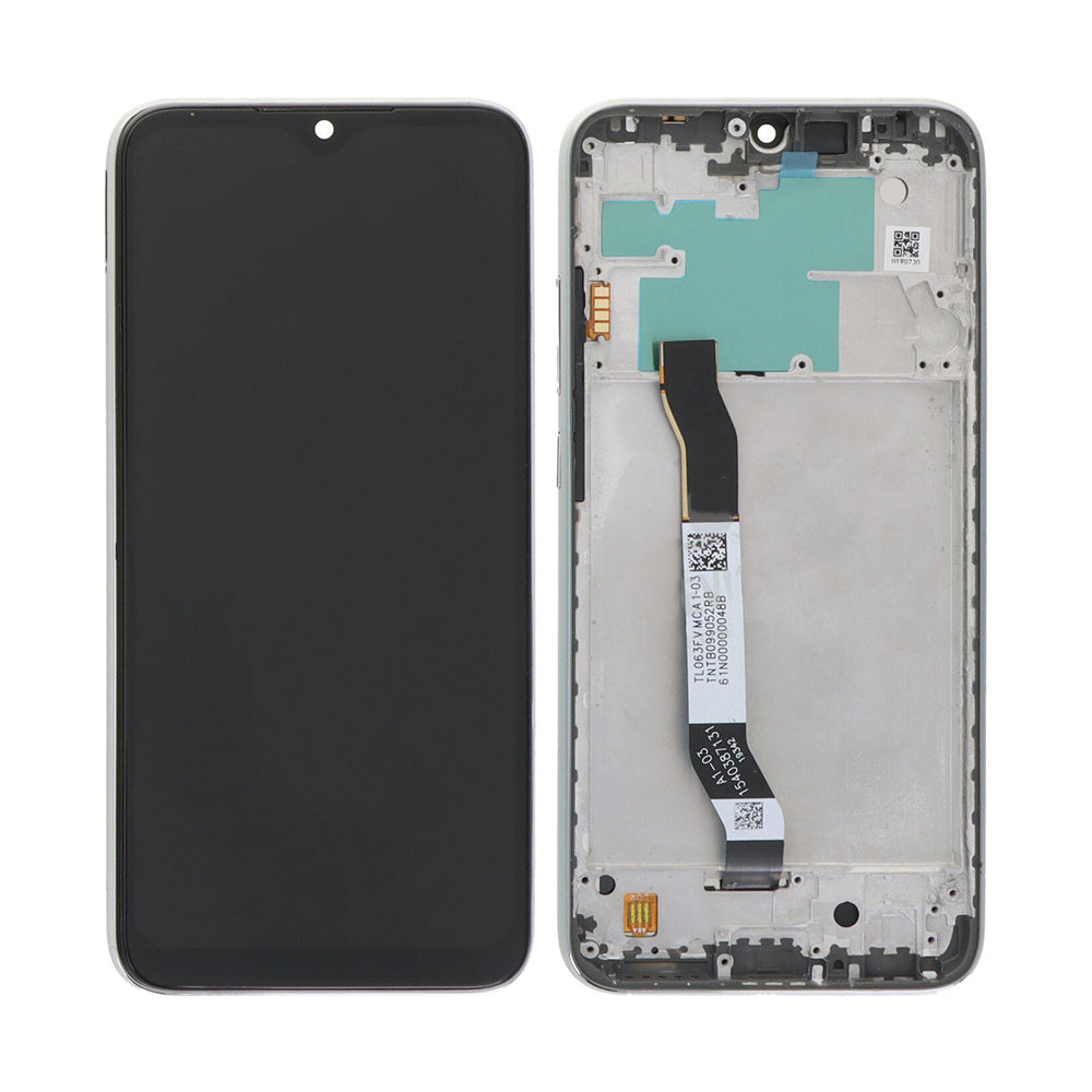 Xiaomi Redmi Note 8, Note 8 (2021) Display en digitizer met frame Moonlight White Service Pack