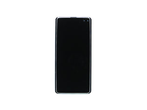 Samsung Galaxy S10 Plus G975F-scherm en digitizer met frame Prism Blue-servicepakket