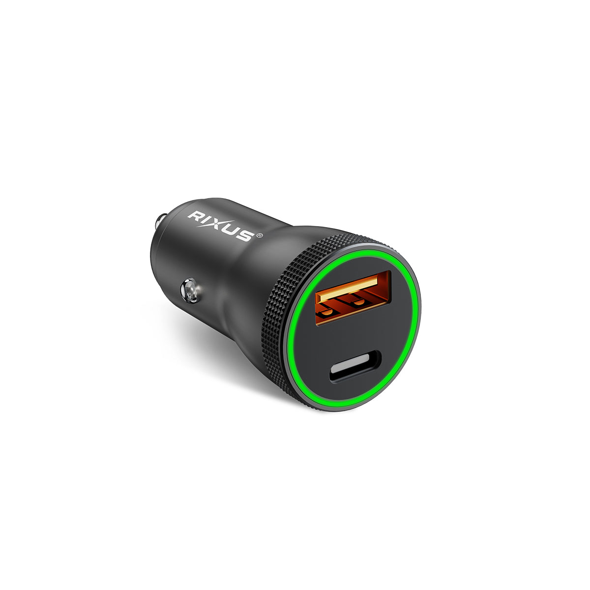 Rixus RXCC11 USB-C PD+QC Autolader 20W Zwart