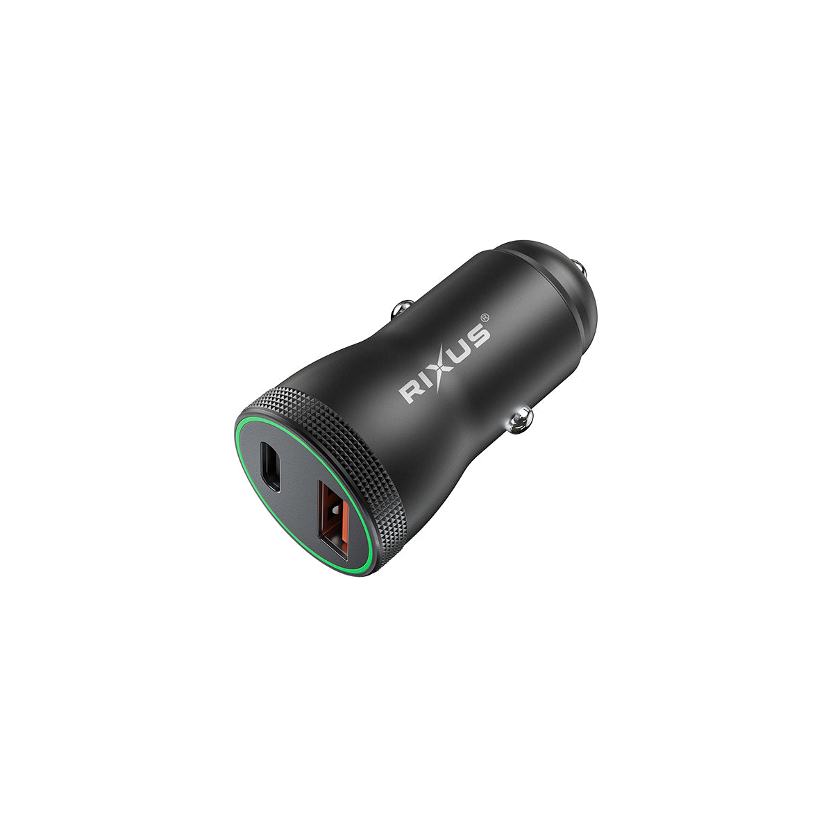 Rixus RXCC11 USB-C PD+QC Autolader 20W Zwart
