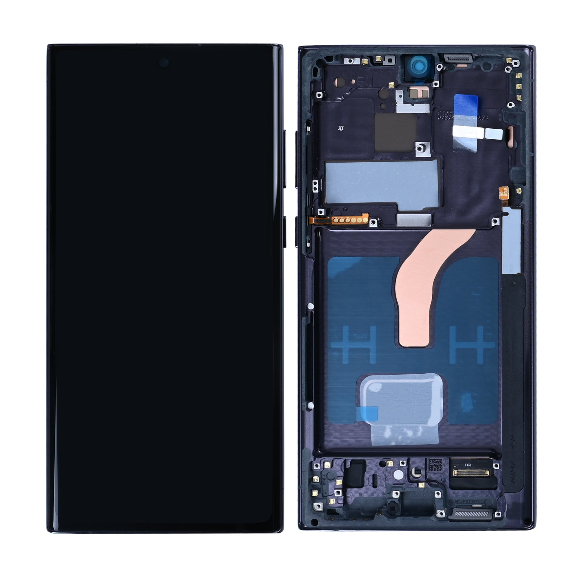 Samsung Galaxy S22 Ultra 5G S908B Display en digitizer met frame Phantom Black Soft-OLED