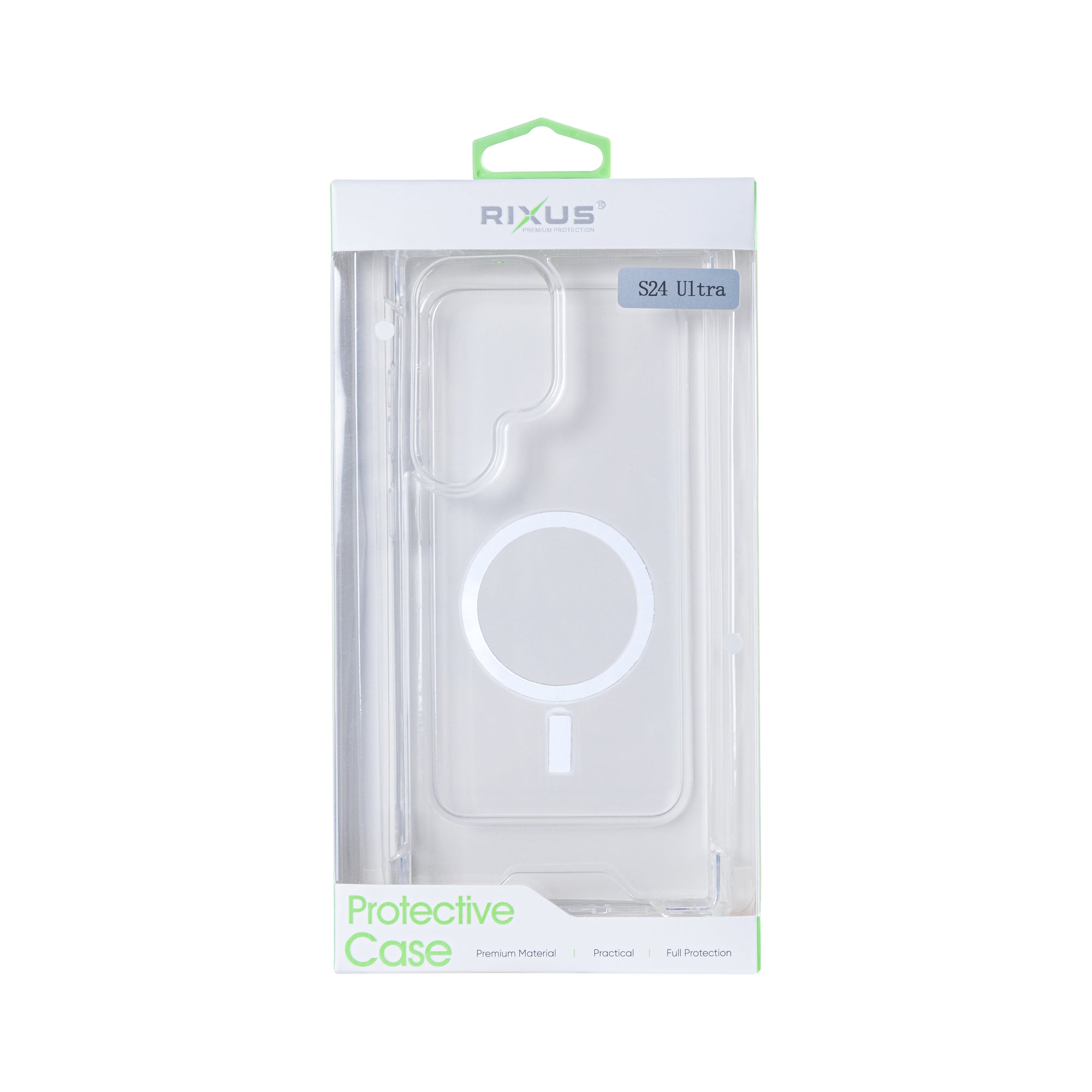 Rixus Anti-Burst Case With MagSafe Compatible For Samsung Galaxy S24 Ultra Transparent