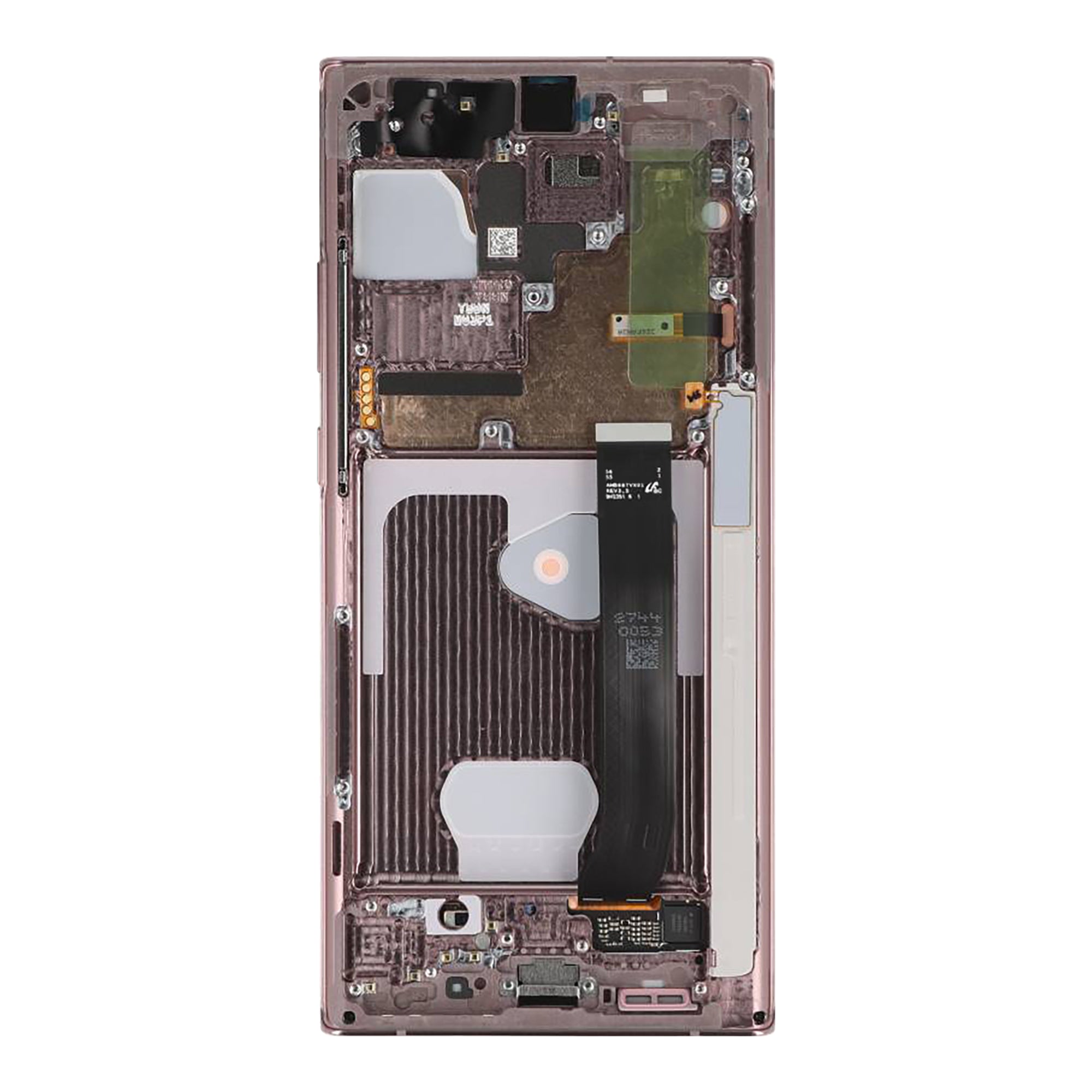 Samsung Galaxy Note 20 Ultra N985F, 5G N986B Beeldscherm en Digitizer met Frame Mystic Bronze Service Pack