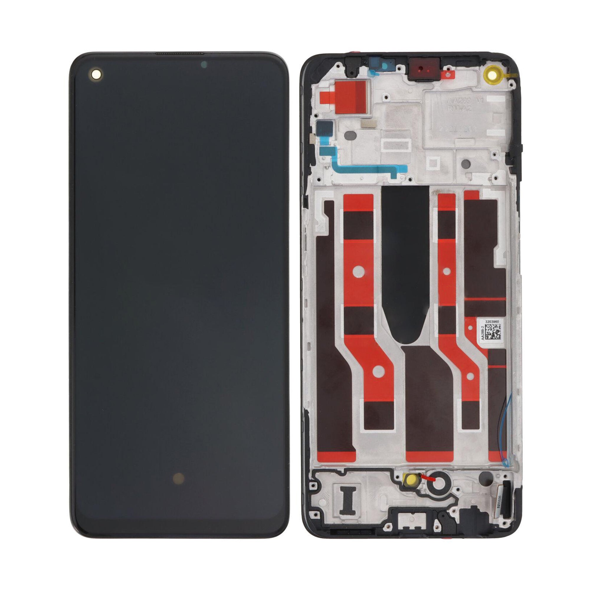 Oppo Reno 8 Lite-scherm en digitizer met frame Cosmic Black OEM