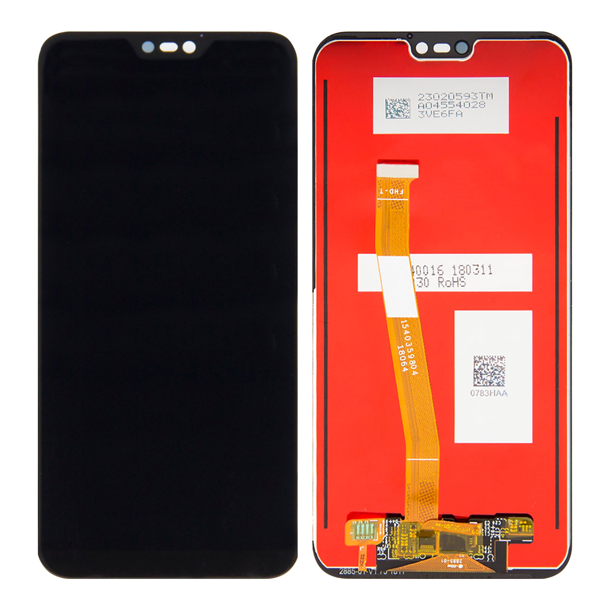 Huawei P20 Lite-scherm en digitizer zonder frame, zwart, OEM