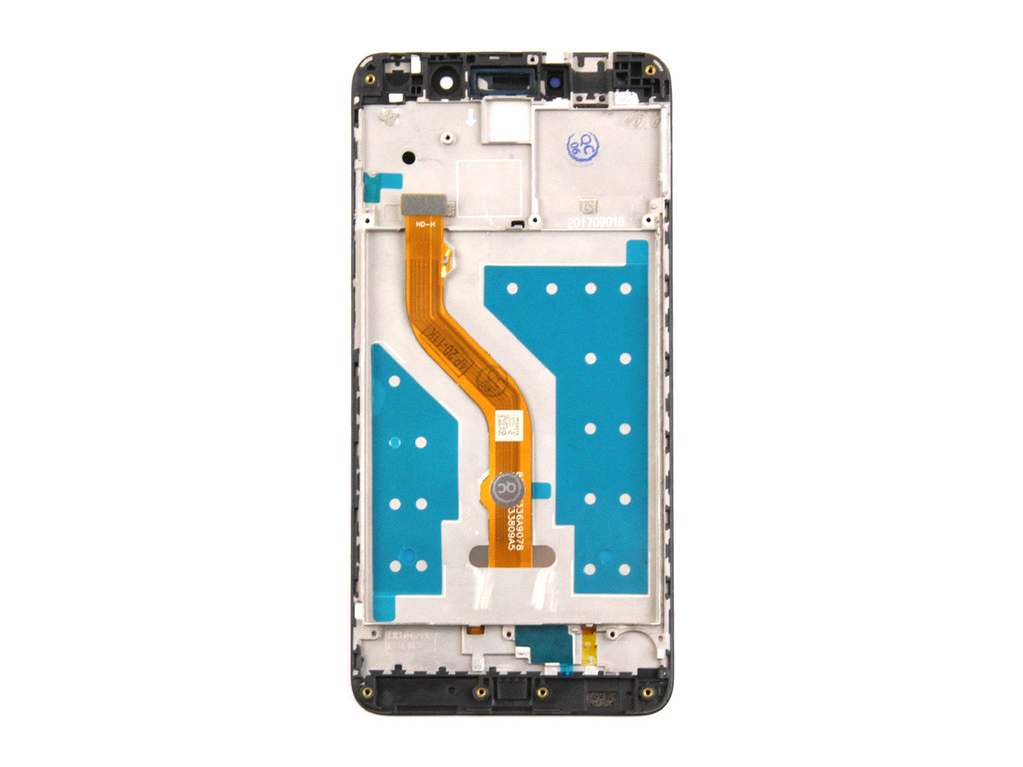 Huawei Y7-scherm en digitizer met frame, zwart, OEM