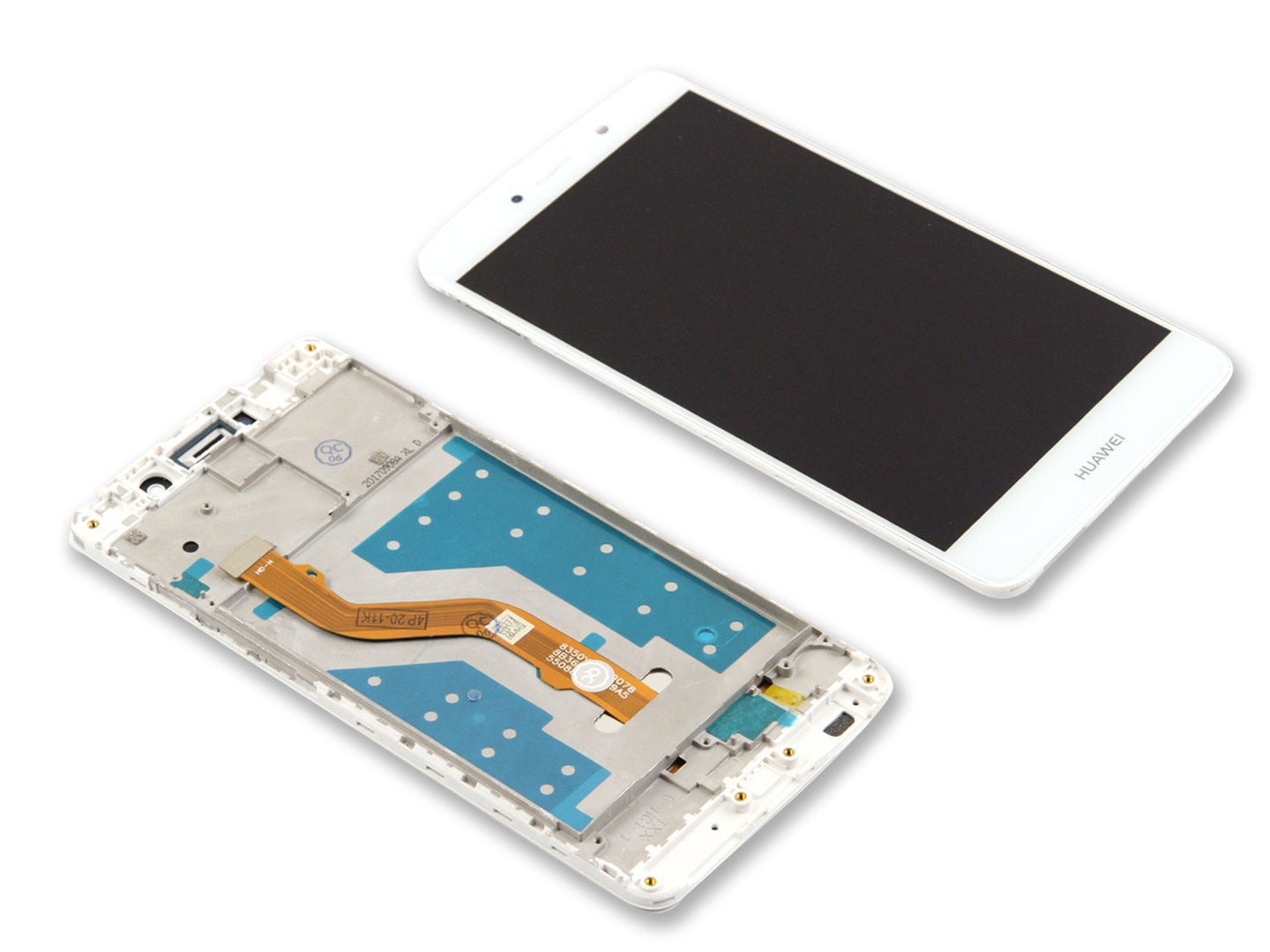 Huawei Y7-scherm en digitizer met wit frame OEM