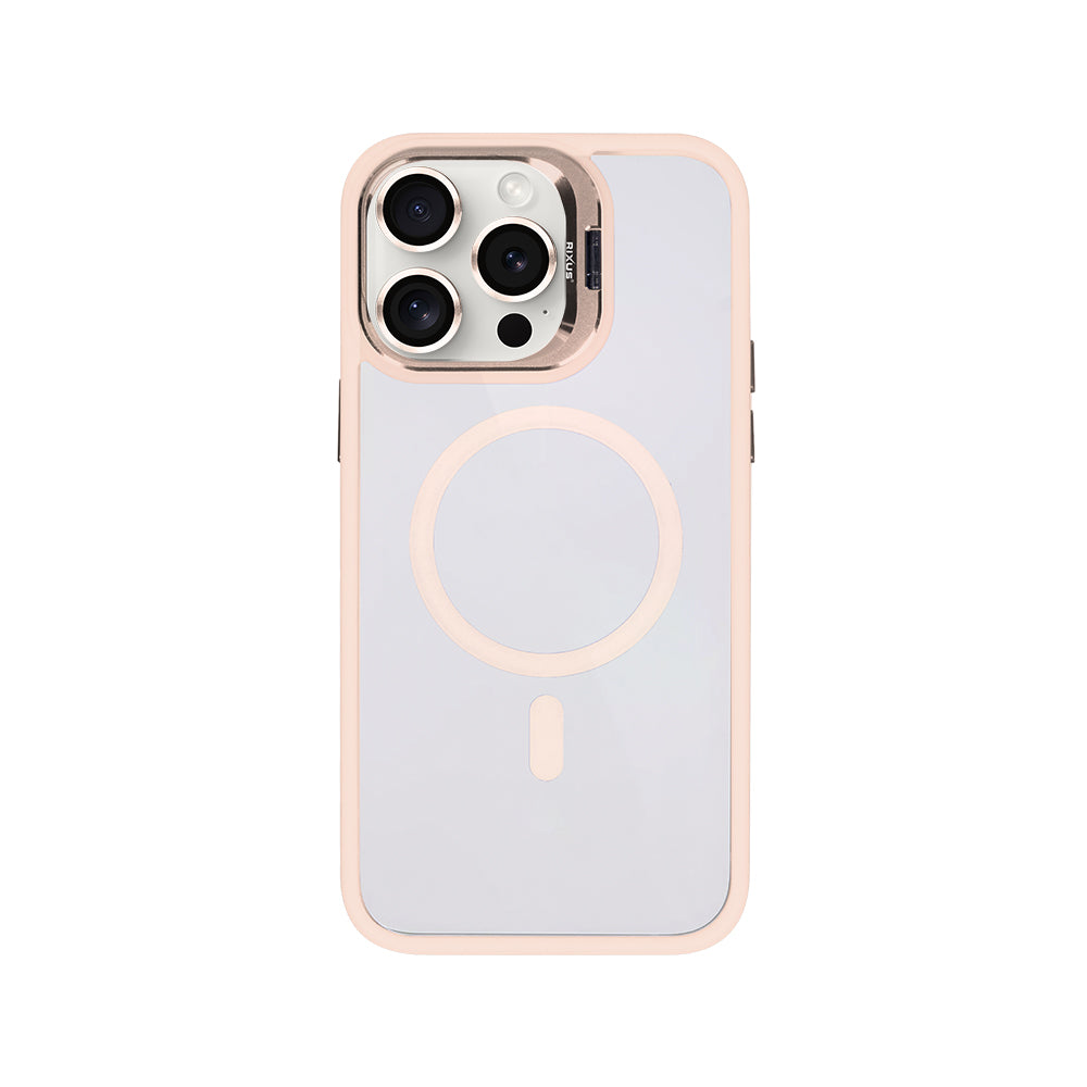 Rixus Classic 03 Hoesje Met MagSafe For Apple iPhone 12 Pro Max Licht Roze