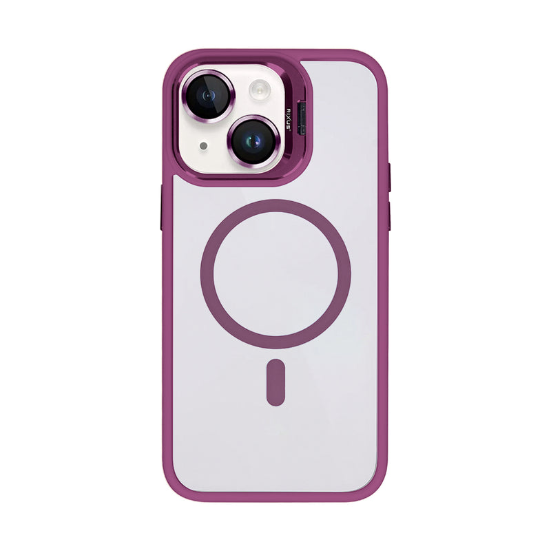 Rixus Classic 03 Hoesje Met MagSafe For Apple iPhone 14 Donker Roze