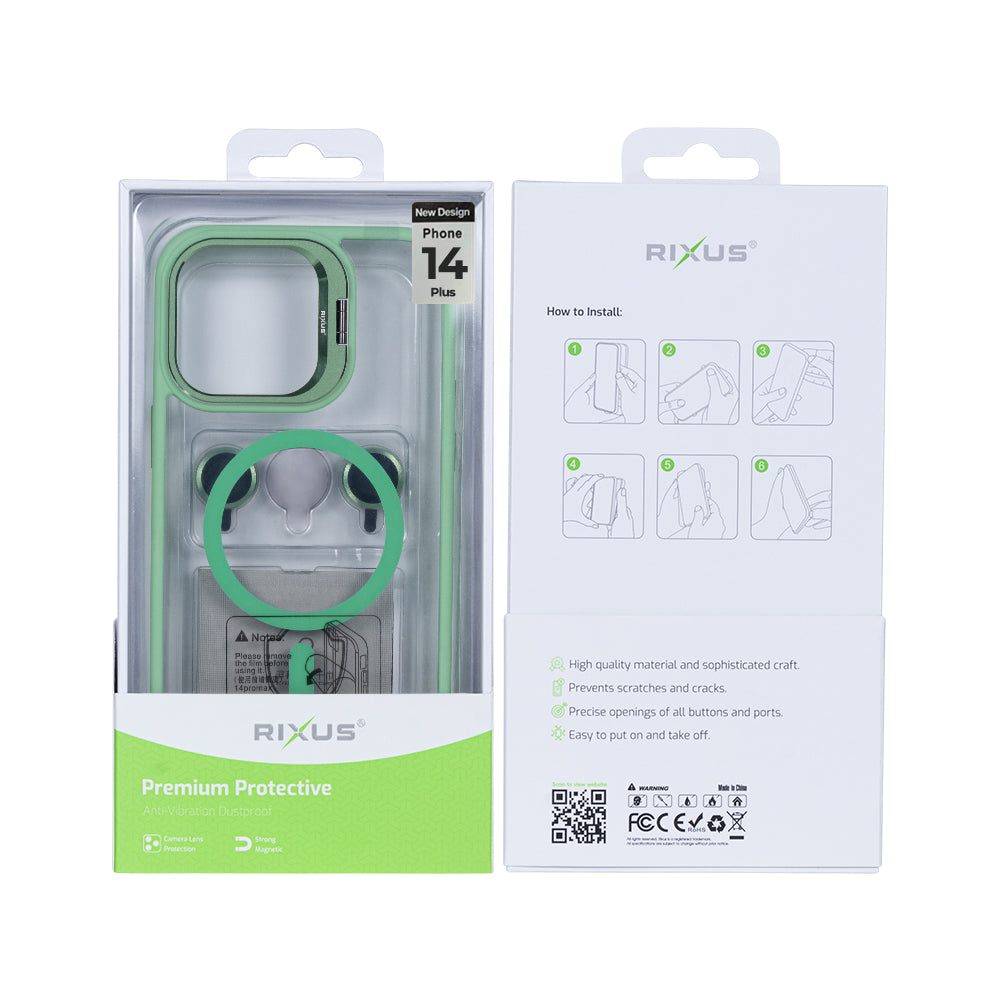 Rixus Classic 03 Hoesje Met MagSafe For Apple iPhone 14 Plus Lichtgroen