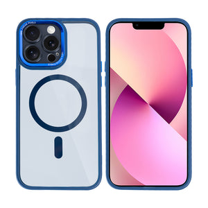 Rixus Classic 04 Case With MagSafe Compatible For Apple iPhone 12 Pro Max Dark Blue