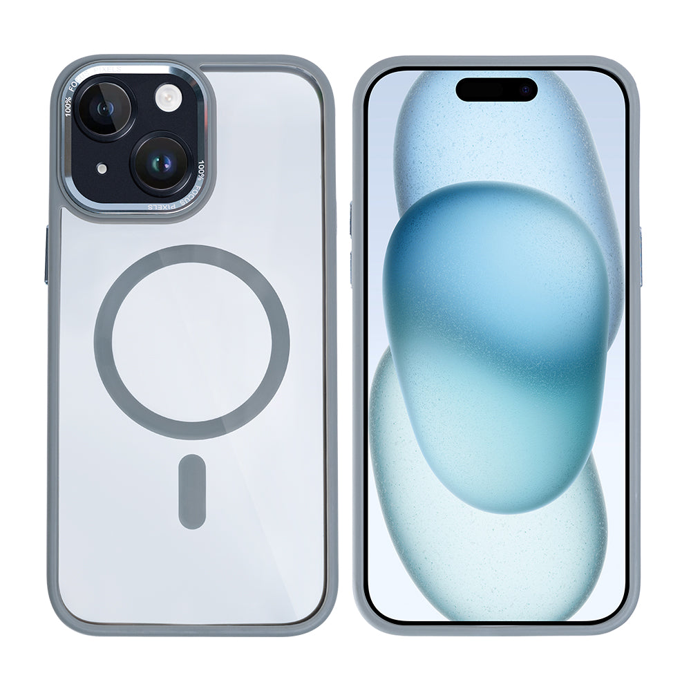 Rixus Classic 04 Hoesje Met MagSafe For Apple iPhone 15 Grijs