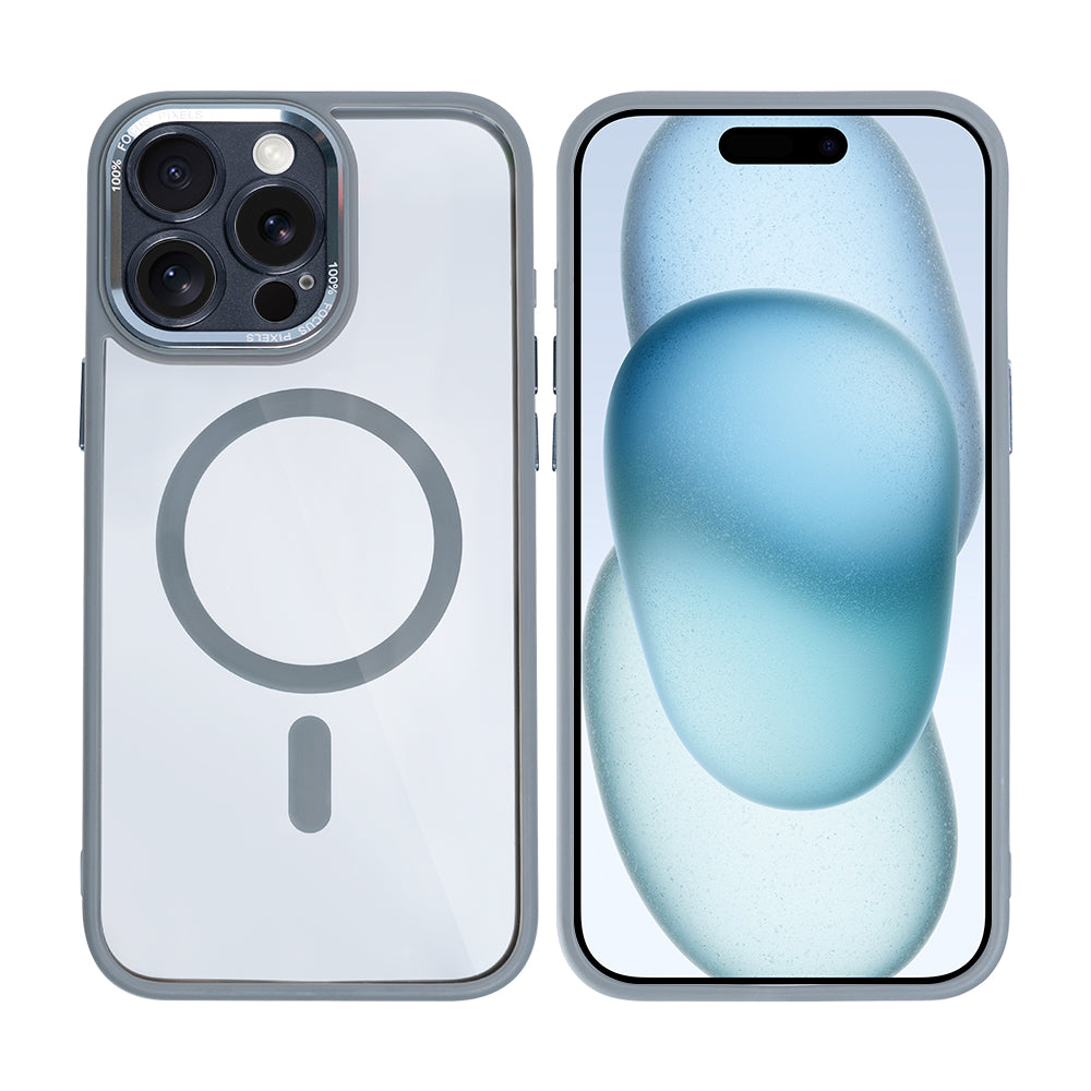 Rixus Classic 04 Hoesje Met MagSafe For Apple iPhone 15 Pro Grijs