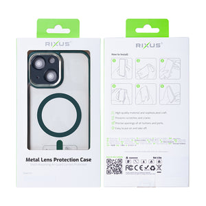 Rixus Classic 04 Case With MagSafe Compatible For Apple iPhone 14 Plus Dark Green